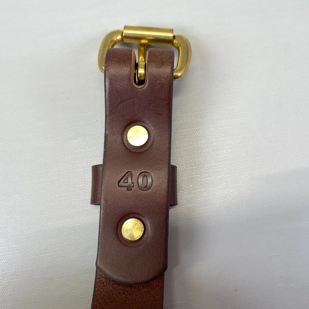 Tanner Goods Mens Leather Classic Belt Brown Size 40 Buckle 1 inch